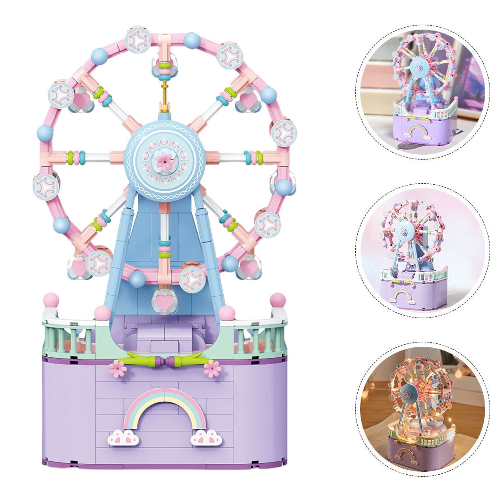OUNONA 1 Set of DIY Music Box Model Building Blocks Music Box Building Block Kit Plastic Toy