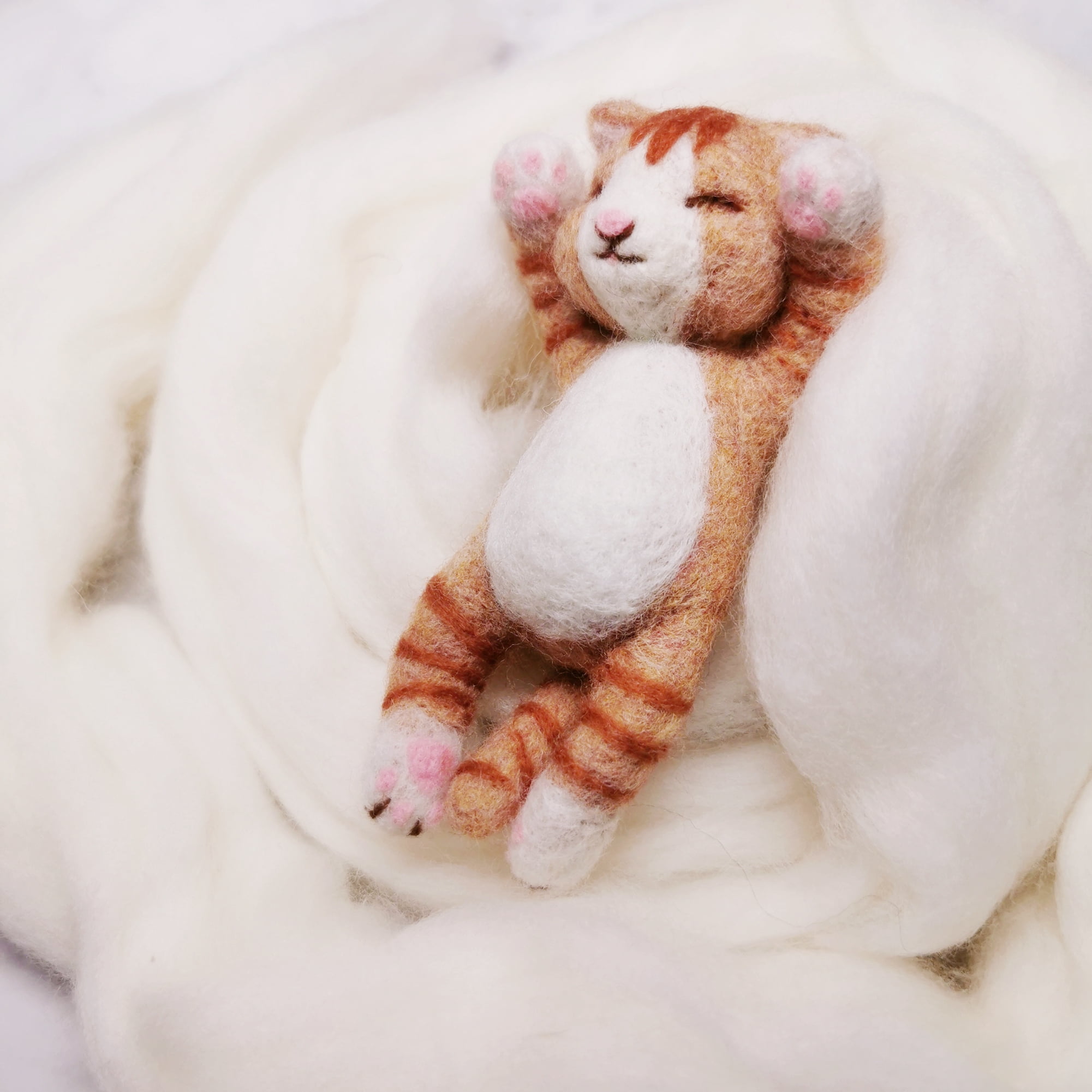 3 Lovely Kitten Needle Felting Kits for Beginners - We Are Friends - 4 inch DIY Craft Kit for Christmas Day