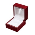 thumbnail image 2 of LED Lighted Wooden Ring Box Red, MDF+Sponge+Velvet, Multi-Purpose for Rings and Jewelry Storage, 2 of 9