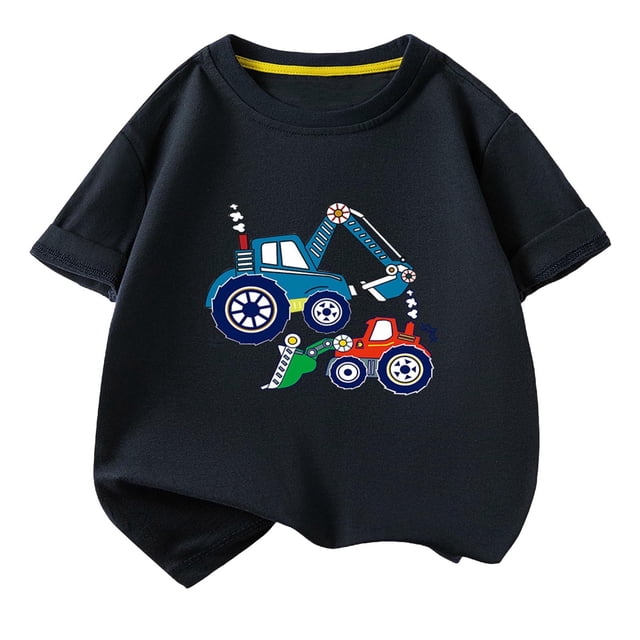 T-shirt pour Enfants, T-shirt Graphique Décontracté à Manches Courtes et Col Rond avec Mélange Doux de Polyester-Spandex, Tissu Respirant, pour Garçons et Filles de 2 à 10 Ans