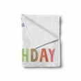 thumbnail image 2 of 100th Birthday Soft Flannel Fleece Throw Blanket, Very Old Grandparents Birthday Worn Abstract and Vintage Wish Party Image, Cozy Plush for Indoor and Outdoor Use, 60" x 80", Multicolor, by Ambesonne, 2 of 6