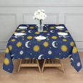 thumbnail image 3 of Blue Sun Moon Star Pattern Square Tablecloth,Waterproof Square Table Cover,Wipeable Spillproof Washable Table Cover for Home Kitchen Party Decor 60"x60"(152x152cm), 3 of 6