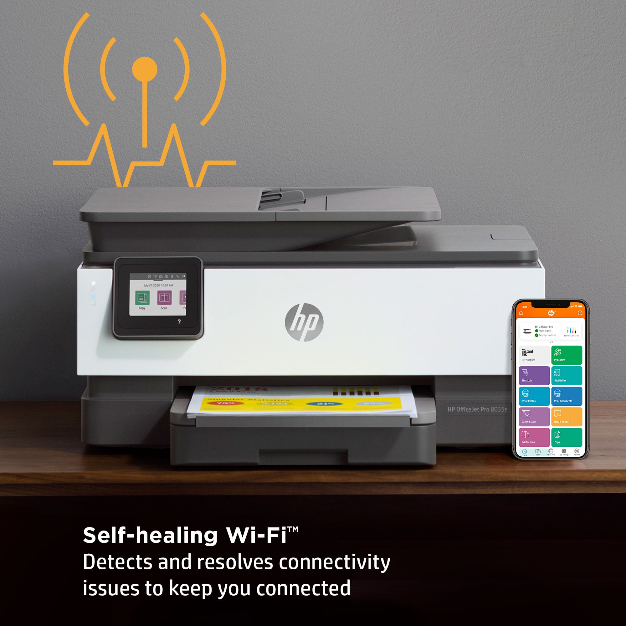 HP OfficeJet Pro 8035e Wireless Color All-in-One Printer (Basalt) with up  to 12 months Instant Ink with HP+ (1L0H6A)