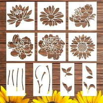 Flower Stencil for Painting Garden Fence Wall Flower Templates for Painting on Wood Furniture 10 Pcs
