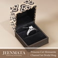 thumbnail image 5 of JeenMata 1.50 Carat Princess Cut Moissanite Wedding Set - Bridal Set - Channel Set Ring - Handmade Ring - 18k White Gold Plated for Women, 5 of 13
