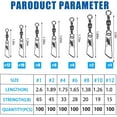 thumbnail image 3 of czcpp-Fishing Barrel Swivel with Double Safety Snaps Brass Fishing Swivels Snaps Hook Lure Line Connector Swivel Interlock Snaps Fishing Tackle 50pcs/100pcs, 3 of 4