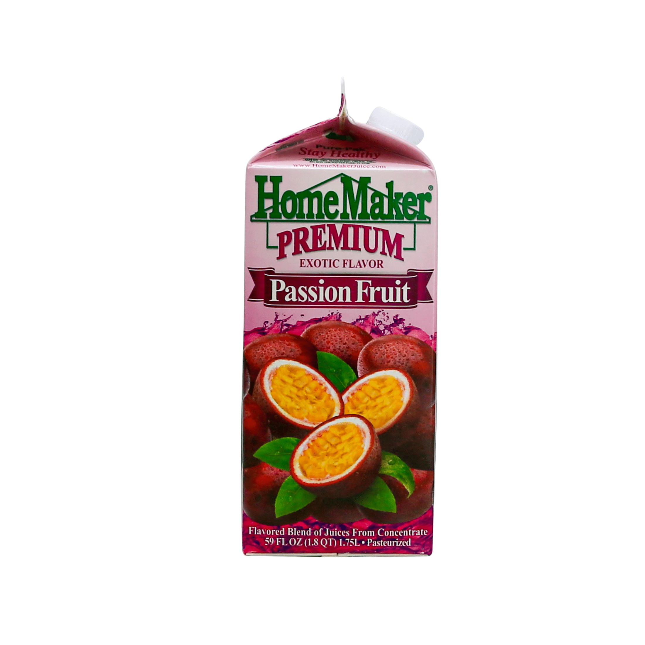 HomeMaker, Premium Exotic Flavor, Passion Fruit Juice, 59 fl oz Carton Box
