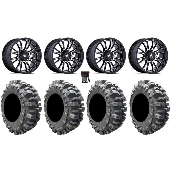 MSA ThunderLips 14" Wheels Machined 31" Bogger Tires Kawasaki Mule Pro FXT