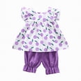 thumbnail image 6 of Xyant Toddler Baby Girl Clothes Ruffle Sleeve Fruit Print Shirts Top Shorts Set Infant Summer Outfits (Purple,12-18 Months), 6 of 6