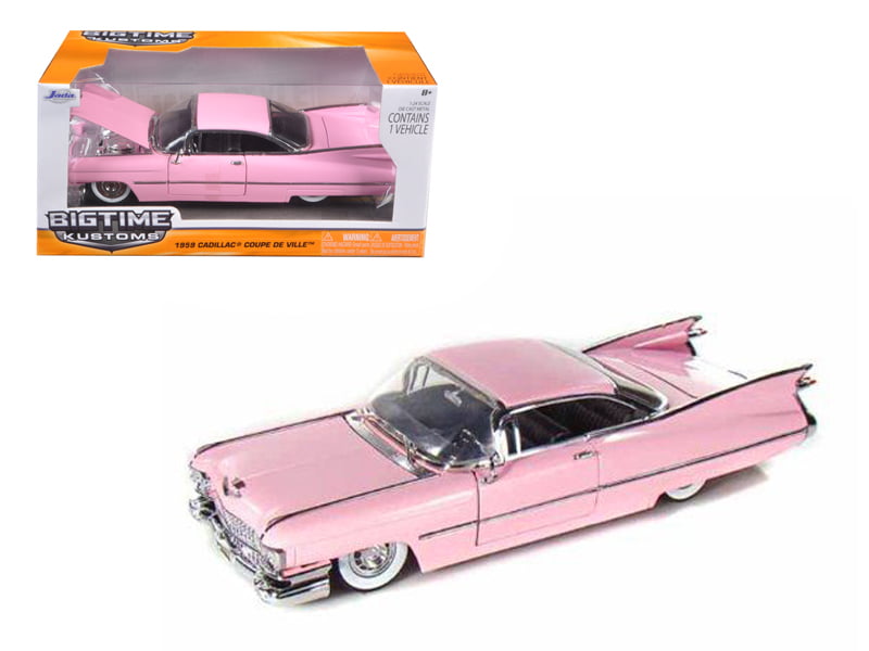 1959 Cadillac Coupe Deville Die-cast Car 1:24 Jada Toys 8 inch Pink 