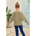 thumbnail image 4 of Girl's Oversized Crewneck  Long Sleeve Fall Sweaters Kids BatwingSlouchy Chunky Pullover Jumper  5-14 Years, 4 of 4