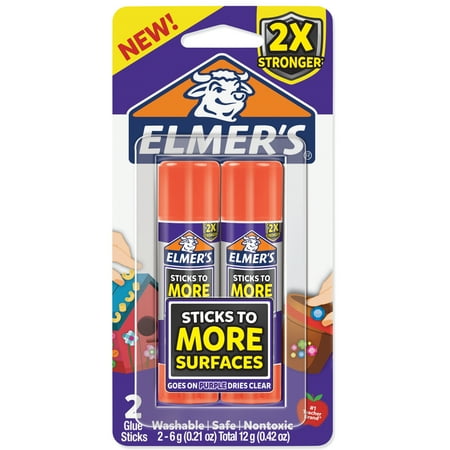 UPC: 0026000183048 | Elmer’s Extra Strength School Glue Sticks  Washable  6 Gram  2 Count