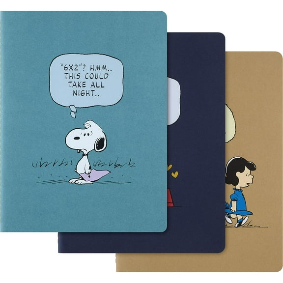 Moleskine Limited Edition Peanuts Set of 3 Cahier Journals, Soft Cover, XL (7.5" x 9.75"), Ruled, Multicolor, 120 pages