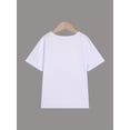thumbnail image 2 of Girls' Easter Bunny Graphic Tee - "Chillin' with My Peeps" Cute Rabbit Design, Casual Round Neck Short Sleeve T-Shirt, Breathable Cotton Blend, Machine Washable, Spring/Summer Youngsters' Outfit, 2 of 5