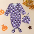 thumbnail image 2 of EnJoCho 2024 Jumpsuit for Baby Baby Boys Girls Hat Set Soft Viscose Sleeper Baby Sleep Gown with Mittens Toddler Summer Trendy Bodysuit Party Wear Clearance, 2 of 4