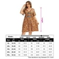 thumbnail image 5 of Women's Plus Size Wrap V Neck Short Sleeve Ruffle Hem A Line Short Dress, 5 of 5