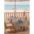 thumbnail image 2 of Outdoor Tablecloths with Umbrella Hole & Zipper, Vintage Seahorse Rectangle Tablecloth 52x70 Inch, Brown Nautical Anchor Bubbles Coastal Waterproof Table Cloth, Patio/Pool/Picnic Table Covers, 2 of 8