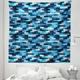 thumbnail image 1 of Blue Tapestry, Modern Contemporary Geometric Design with Stripe Like Bold Borders in Blue Tones, Fabric Wall Hanging Decor for Bedroom Living Room Dorm, 5 Sizes, Multicolor, by Ambesonne, 1 of 1