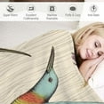 thumbnail image 3 of ONETECH Colorful Hummingbird Throw Blanket, Cartoon Bohemian Hummingbird Animal Nature Theme Printed Flannel Blanket for Bedroom Living Room Lounge, 3 of 6