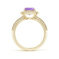 thumbnail image 2 of ANGARA Natural Twisted Rope Cushion 1.35 ct Amethyst Halo Ring in 14K Yellow Gold for Women (Size-7mm) | February Birthstone, Birthday, Anniversary, Jewelry Gift for Women | Natural Amethyst Ring, 2 of 8