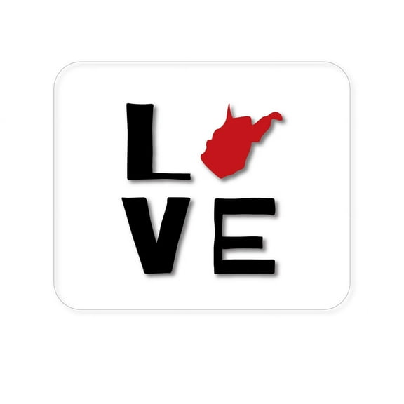 DistinctInk Mouse Pad - 1/4" Foam Rubber - West Virginia - Love Black & Red
