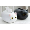 thumbnail image 2 of Cute Cat Tissue Box Dispenser Storage Tissue Holder with Toothpick Box Cat Gifts(black), 2 of 5