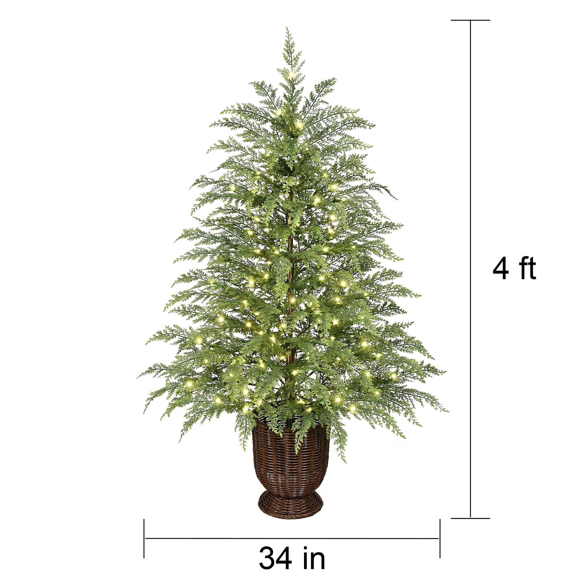 My Texas House 4' Pre-Lit Cypress Green Christmas Tree photo 5