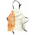 thumbnail image 1 of Flower Apron Tropical Exotic Hawaiian Island Floral in Side Frame with Abstract Stiped Backdrop, Unisex Kitchen Bib Apron with Adjustable Neck for Cooking Baking Gardening, Vermilion, by Ambesonne, 1 of 3