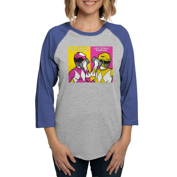 CafePress - Power Rangers On Their Ce Women's Baseball T Shirt - Womens Baseball Tee