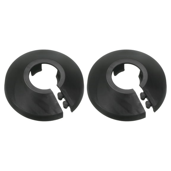 2Pack 16mm Flange Pipe Cover Decoration, PP Plastic Radiator Escutcheon, Black