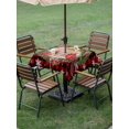 thumbnail image 3 of Outdoor Tablecloth with Umbrella Hole and Zipper, Red Plaid Christmas Square Table Cloth 54x54 Inch Waterproof Tablecloth, Xmas Snowflake Birds Botanical Picnic Table Cover for Patio Camping, 3 of 7