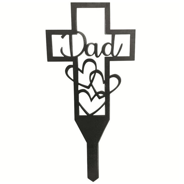 Cruz Arte Duelo Estatua Impermeable Hueco Recuerdo Regalos Con Corazón MDOD01 Sunnimix Estaca de cruz de cementerio