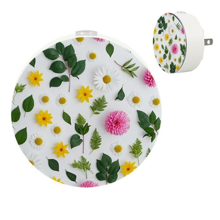 

YZUOUZY Night Light Bedroom Lamp Small Bedside Lamps Set of 2 white Background Flowers