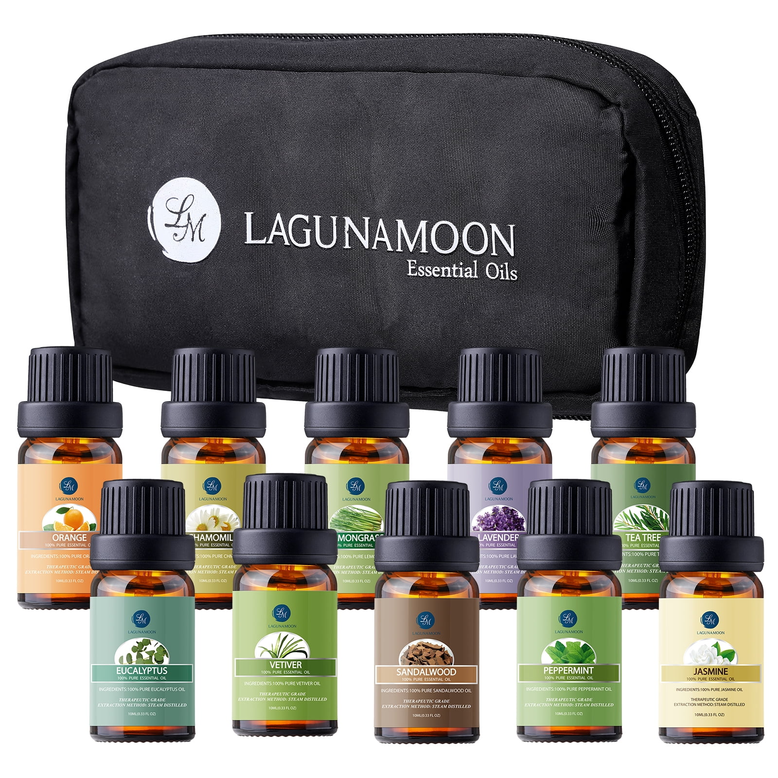 Lagunamoon Pure Essential Oils Set Fragrance Oil Aromatherapy 10