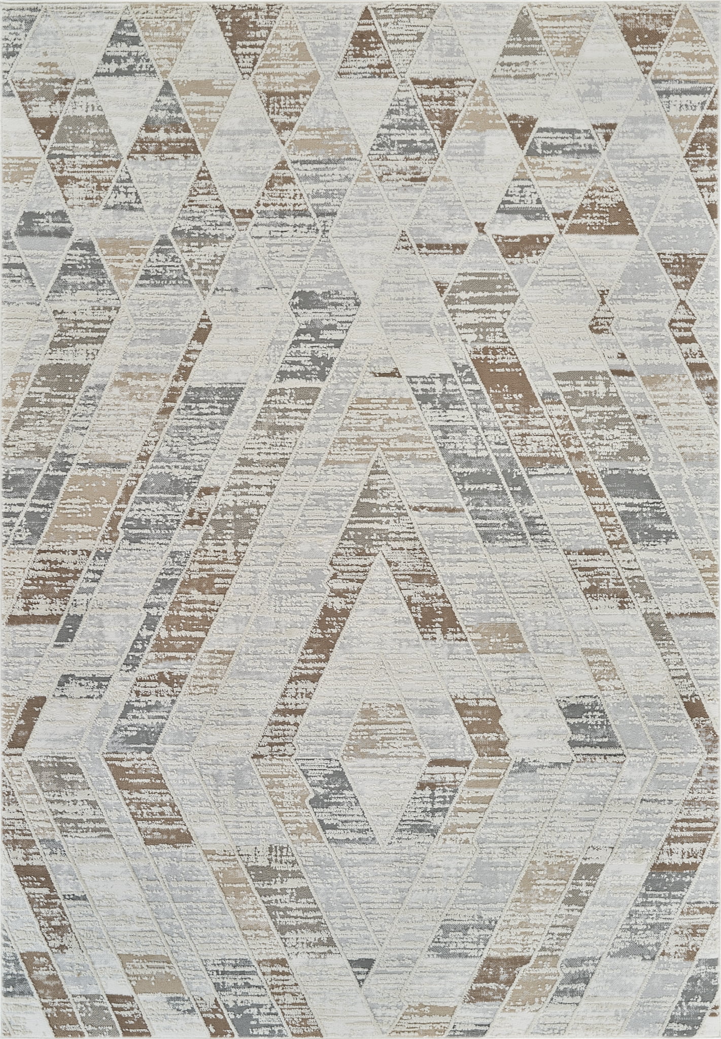 Tapis d'interieur abstrait Rug Branch Nomad, beige marron, moderne - Salon, chambre, salle a manger et cuisine