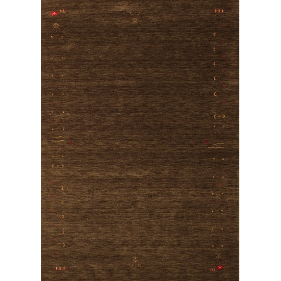 Ahgly Company Indoor Rectangle Abstract Orange Contemporary Area Rugs, 5' x 8'
