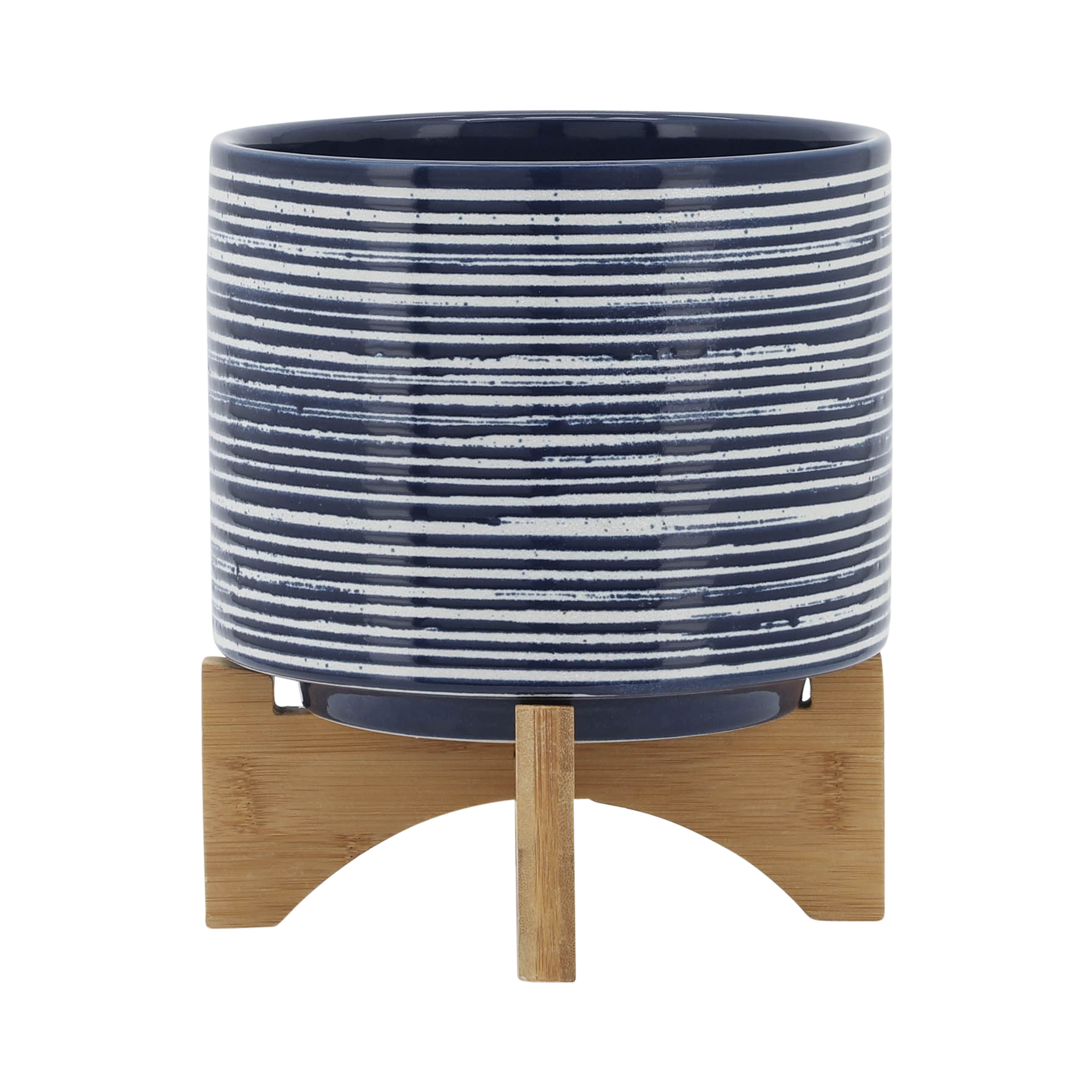 Sagebrook Home Keramik-Pflanzgefäß – Modernes Design In Blau, 8,25 X 8,25 X 8,5 Zoll