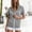 Gray, variant on FDGIU 2026 Spring Summer Women's Short Sleeve Full Zip Hooded Jacket, Contrast Drawstring Loose Lightweight Zip Up Hoodie Coat with Side Pockets for Daily Outerwear