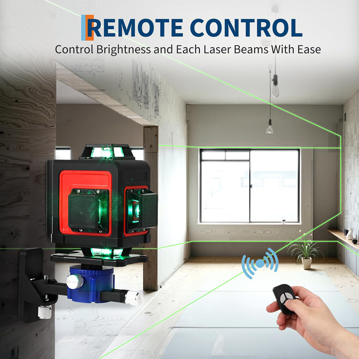 Ataucjin  Laser Level, Green Laser Level with Tripod, 4×360° Self Leveling & Manual & Pulse Mode, 16-Line Laser Tool for Construction, Home Renovation, Picture Hanging
