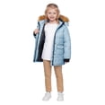 thumbnail image 4 of WenVen Girl's Winter Coat Puffer Jacket Snow Warm Fleece Hooded Kid Parka Light Blue 6/7, 4 of 12