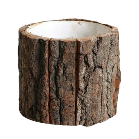 Wood Pot Natural Log Succulent Planter Pots For Indoor Tree Stump Pot Farmhouse Bucket For Home Potted Meat Bulk Solar Flower Pot Lights Mini Flower Flowerpot Lamp Flowerpot Books Ceramic Vase with