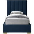 thumbnail image 5 of Meridian Furniture Pierce Navy Linen Textured Fabric Twin Bed, 5 of 17