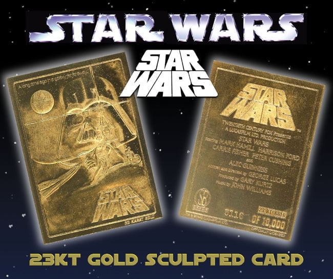 STAR WARS Original Movie Poster Genuine 23K GOLD CARD Limited Edition 