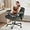 Grey, variant on Criss Cross Chair with Wheels and Flip-up Arms, Adjustable Height, Teddy Plush Fabric,Pink, for Bedroom, Home Office, Apartment,Vanity