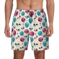 thumbnail image 3 of Uemuo heart Skull cute Pattern Mens Swim Trunks Quick Dry Board Shorts with Mesh Lining, Stretch Beach Shorts Quick Dry No-Chafing Board Shorts-, 3 of 9