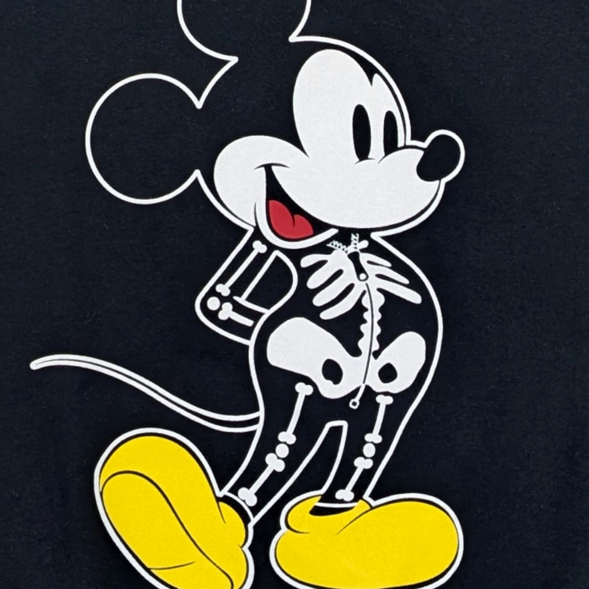 Disney Mens Black Mickey Mouse Halloween Skeleton Sweatshirt XX