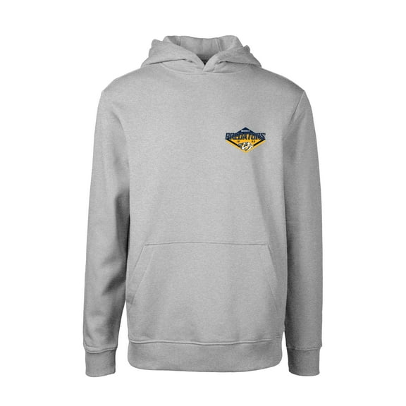 Youth Levelwear Gray Nashville Predators Podium Club Patch 2.0 Fleece Pullover Hoodie