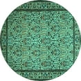 thumbnail image 1 of Ahgly Company Indoor Round Persian Turquoise Blue Traditional Area Rugs, 3' Round, 1 of 4