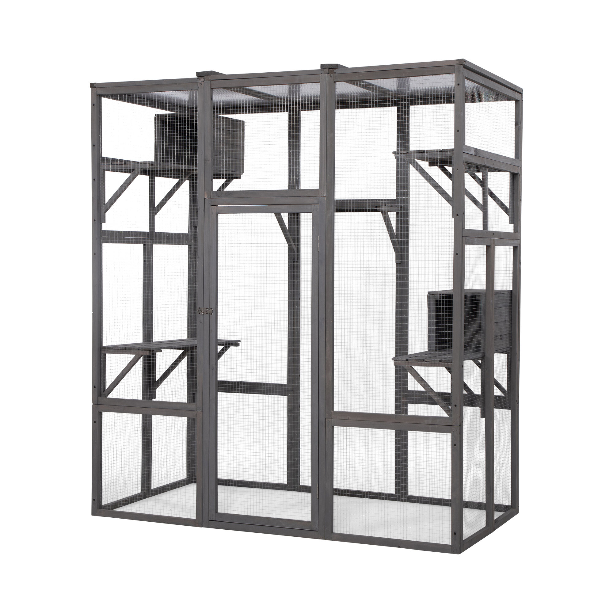 Pet Playpen, Extra Large Cat Cage - Gray, Gray Guinea Pig Cage,Wood Dog Crate, Pet Supplies Pens & Hutches Extra Large Cat Cage - Gray