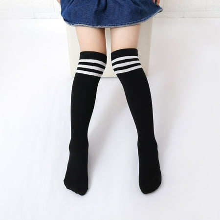 

QISIWOLE Children s Socks Cotton Colorful Stripes Student Rainbow Over The Knee High Socks Fashion All-match clearance under 10 !